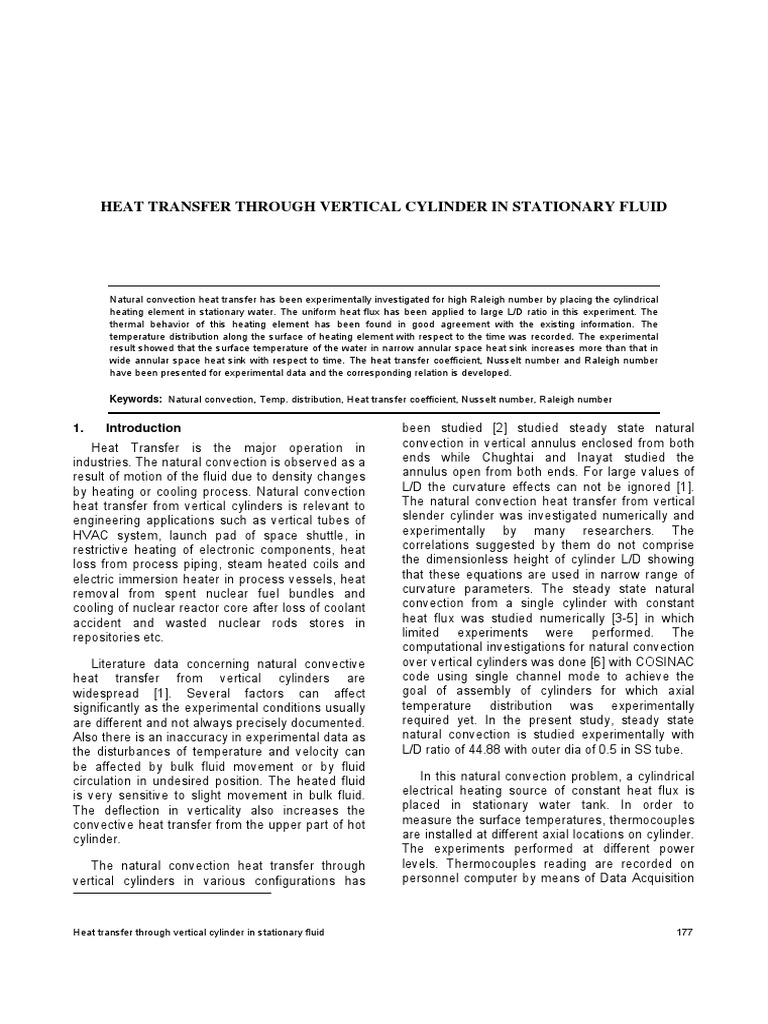 Heat Transfer Through Vertical Cylinder | PDF | Heat Transfer ...