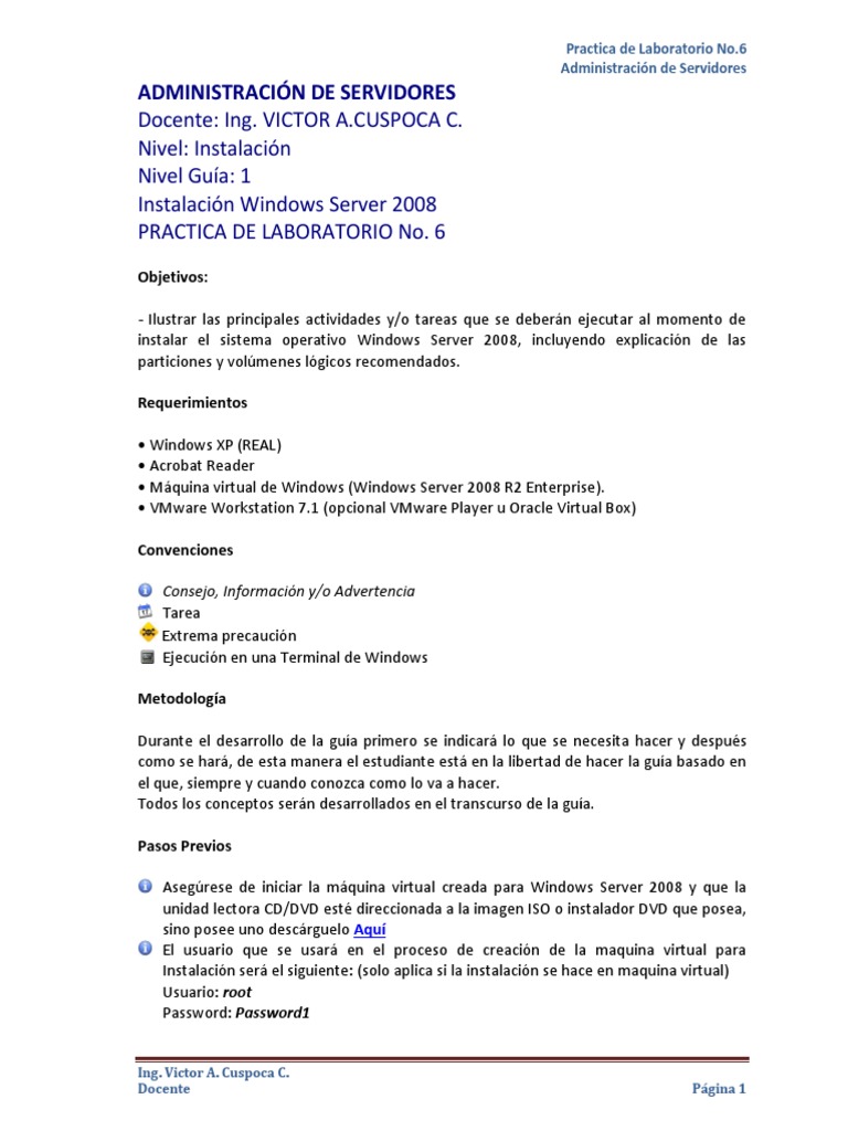 Instalación de Windows Server 2008 R2 | PDF | Directorio Activo ...