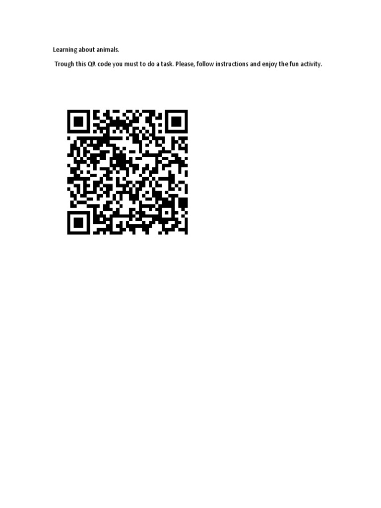 Fun Animal Learning Activity QR Code | PDF