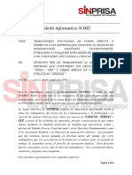 SINPRISA Boletin Informativo Numero 5 PDF