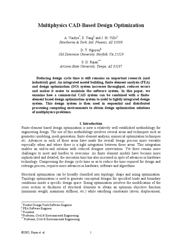 Multiphysics CAD-Based Design Optimization | PDF | Mathematical ...