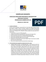 Download Kesimpulan Sosialisasi Peraturan Perundang-undangan dan Kebijakan Nasional 16-17April by Pengelola Air SN243304320 doc pdf