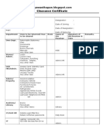 Clearance Form