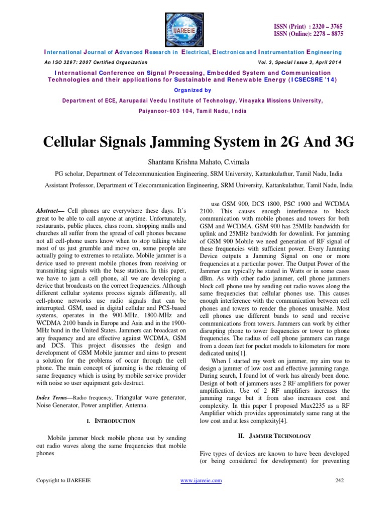 Cellular Signals Jamming System in 2G and 3G | PDF | Business | Computers
