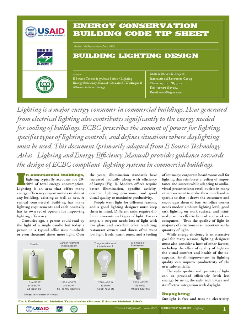 Building Lighting Design Tip Sheet | PDF
