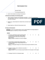 Web Evaluation Form: I. General Information