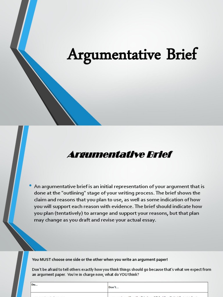 Argumentative Brief Argument Proofreading