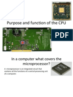 Purpose and Function of The CPU