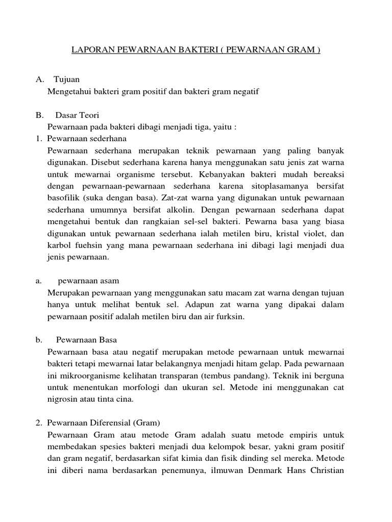 Laporan Pewarnaan Bakteri | PDF