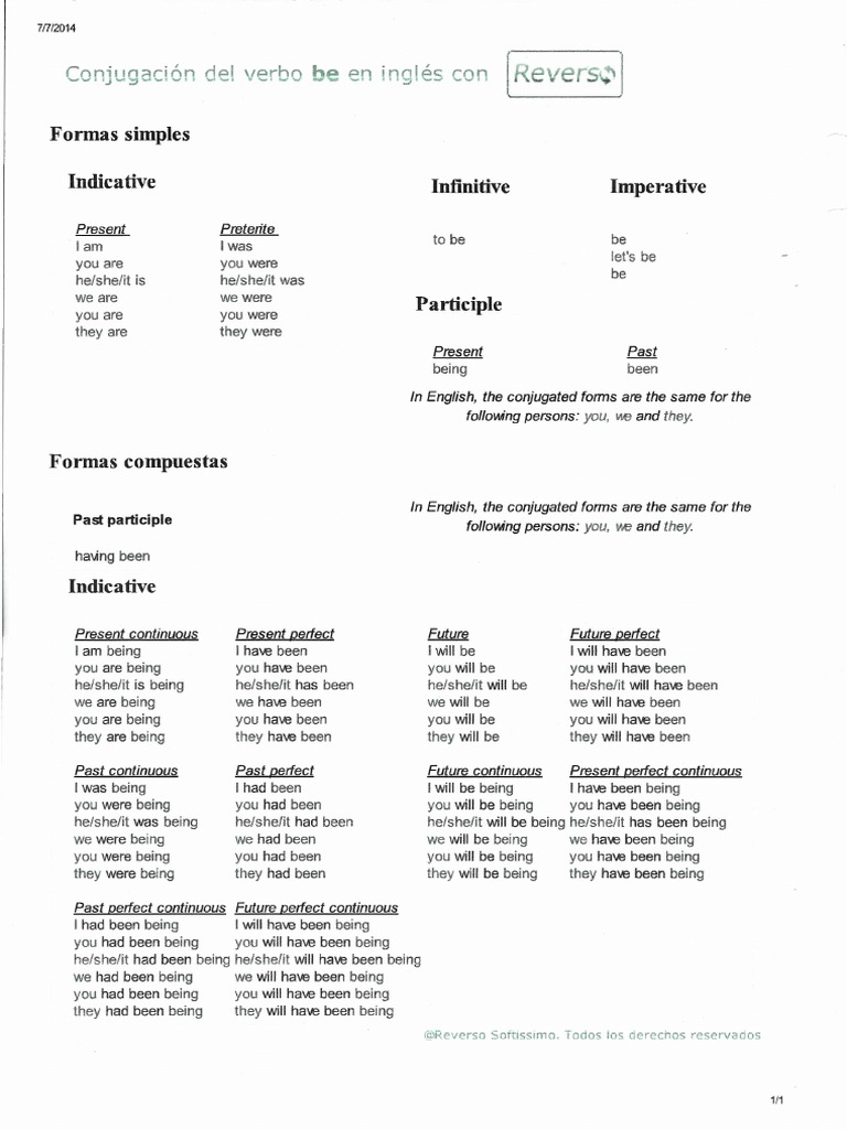 Conjugacion Verbos Ingles Pdf Pdf Perfect Grammar Grammar