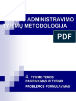 Viešojo Administravimo Tyrimų Metodologija