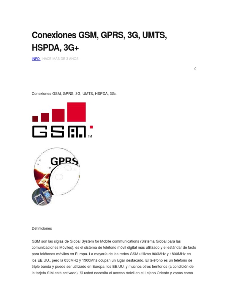 GSM Umts Hsdpa Lte | PDF | Transmisión de datos | Redes de computadoras