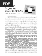 ÖLÇME VE DEĞERLENDIRME DERS NOTLARI (KPSS)