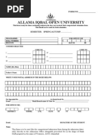 Continue Form - Allama Iqbal Open University - AIOU