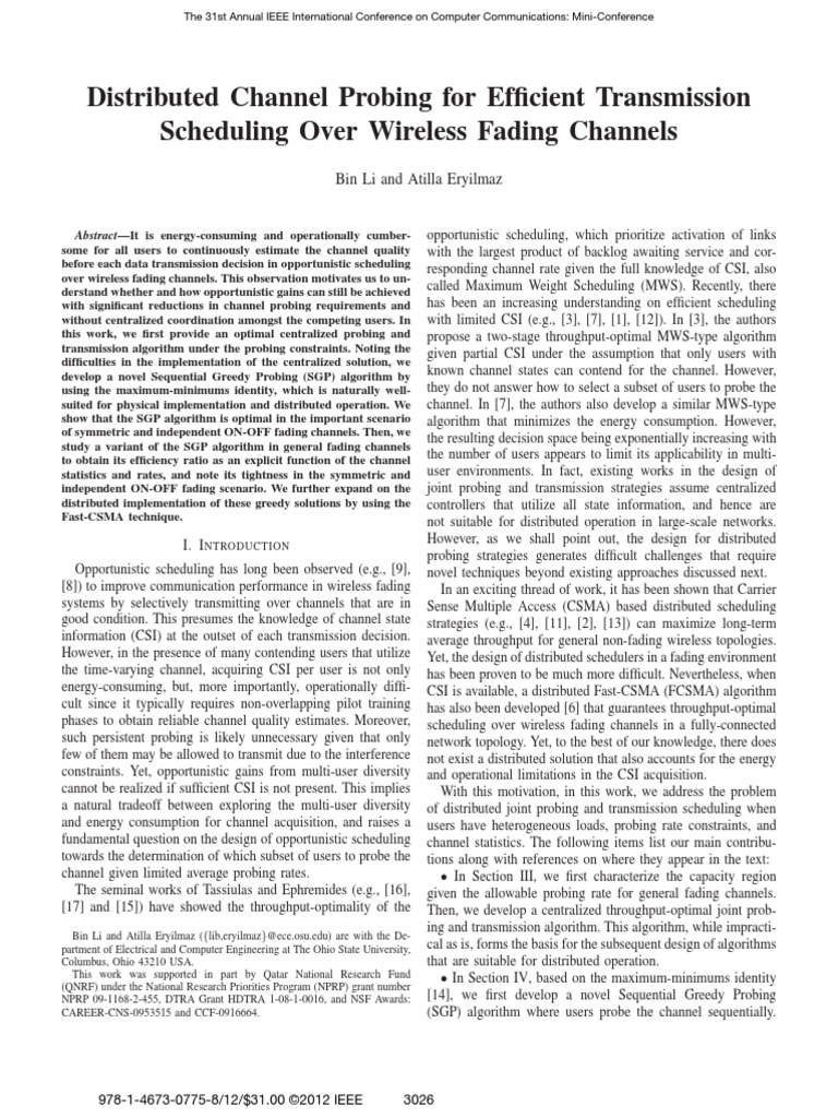 Distributed Channel Probing For Efficient Transmission Scheduling Over ...