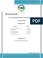 Homework: Csc1043Introduction To Programming Group: Monday Submitted By: Name ID#