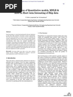 Application of Quantitative Models, MNLR & ANN in Short Term Forecasting of Ship Data