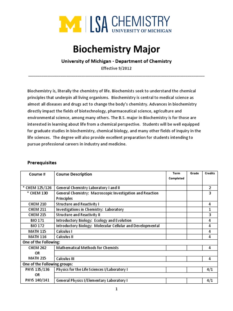 WWW Lsa umich Edu UMICH Chem Home Undergraduate Advising