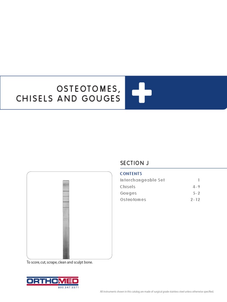 Surgical Osteotomes & Chisels Catalog | PDF | Woodworking | Tools