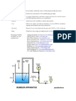 Bubbler Apparatus Specifications