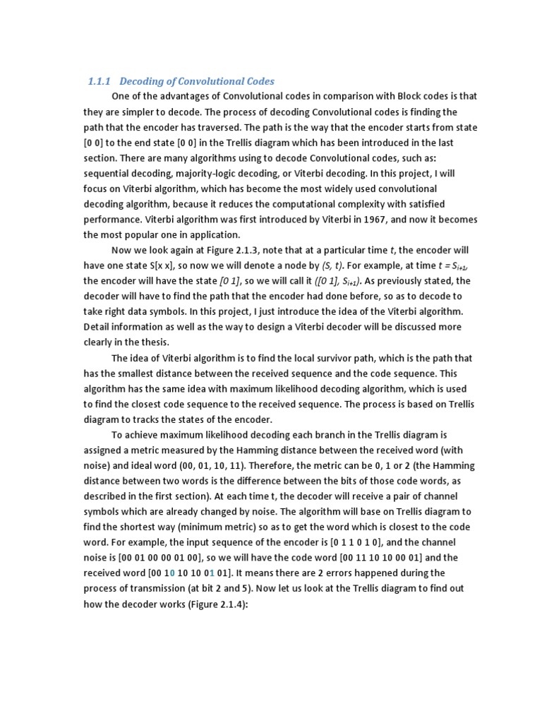 Decoding of Convolutional Codes | PDF | Code | Algorithms And Data ...