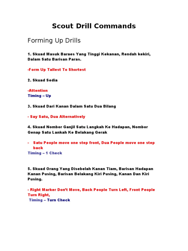 Scout Drill Commands 1 | PDF | Business