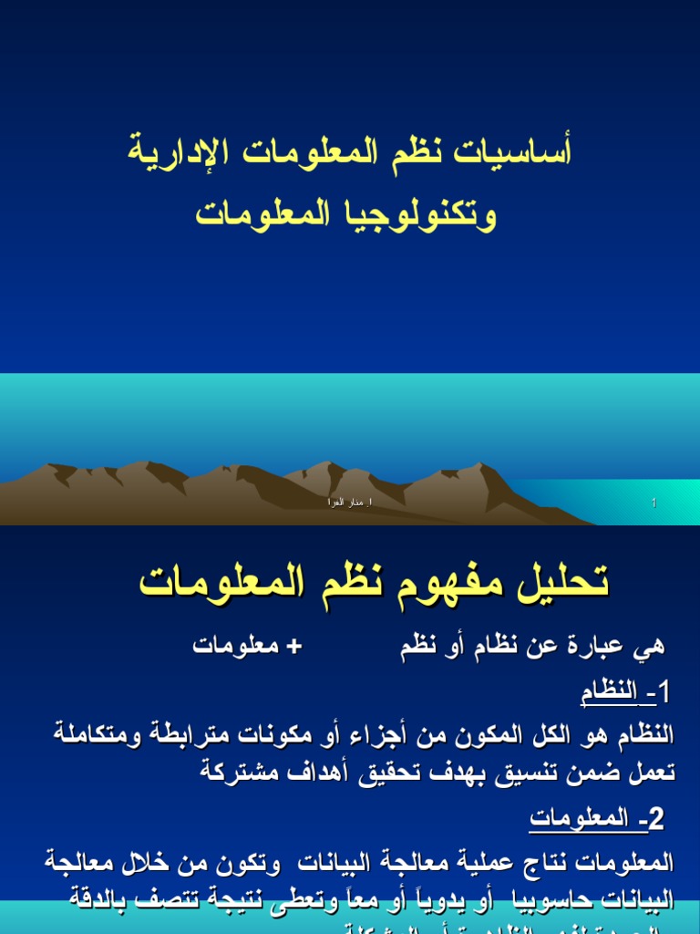 أساسيات نظم المعلومات | PDF