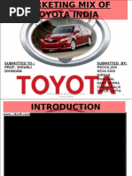 Download Marketing Mix of Toyota India by chandigarians SN24337762 doc pdf