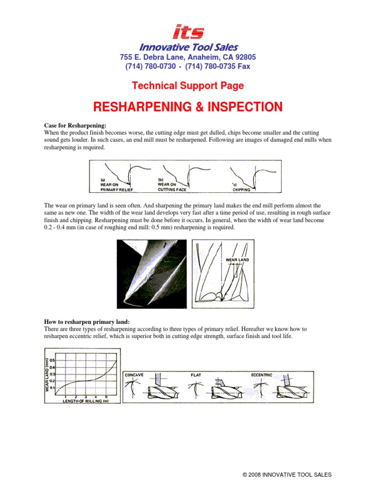 Resharpening & Inspection Cutting Tools PDF | PDF