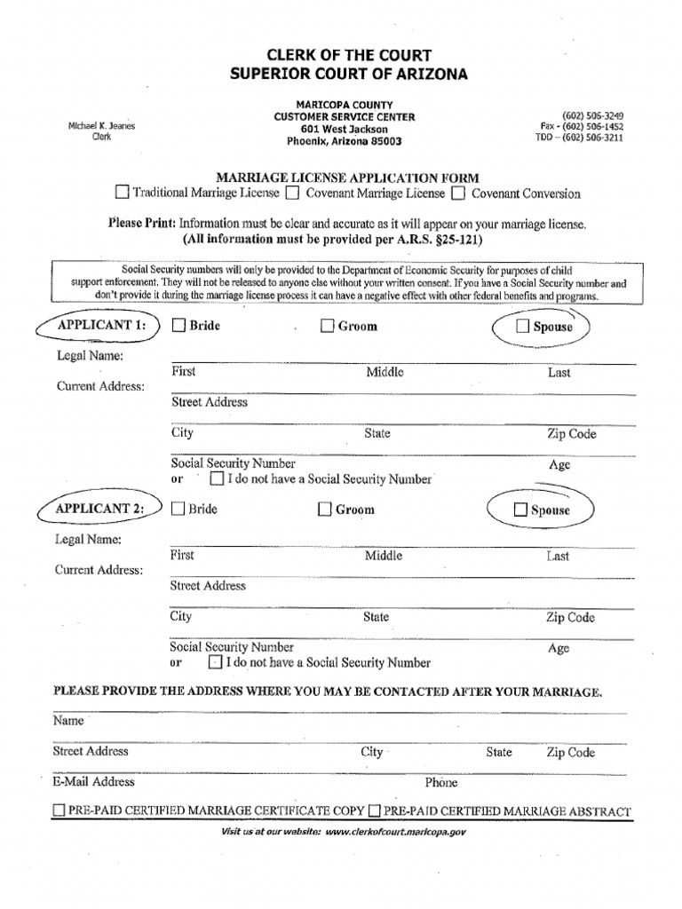 New Maricopa Marriage Certificate Pdf