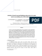 Activity of Cloud-To-Ground Lightning Observed in Sri Lanka and in Surrounding Area of The Indian Ocean