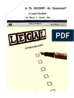 SCORE Legal Checklist - So You Want To SCORE® At Business  by Barry J. Lipson, Esq.