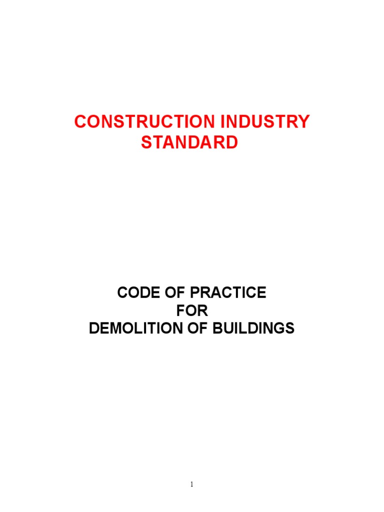 Malaysian Demolition Code of Practice | PDF | Scaffolding | Demolition