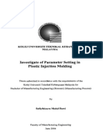 Investigate of Parameter Setting in Plastic Injection Molding