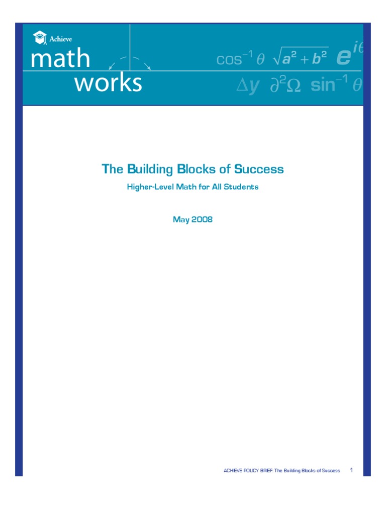 Building Blocks of Success | PDF | Teaching Mathematics | Higher Education