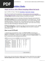 Download Creative Workflow Hacks  Final Cut Pro to After Effects Scripting without the hassle by Jess Odremn El Perro Andaluz 101 SN24339903 doc pdf