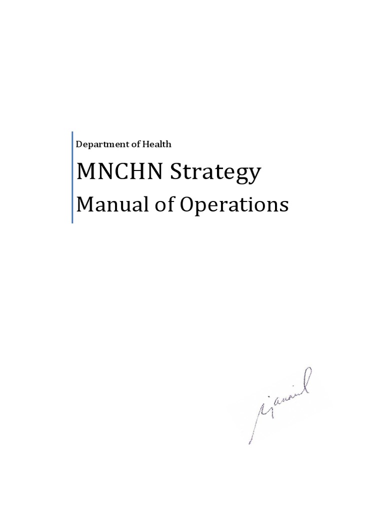 MNCHN Strategy Manual of Operations | PDF | Infant Mortality | Maternal ...