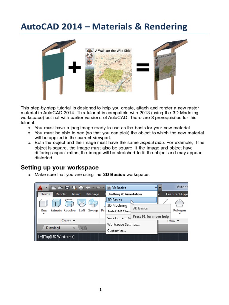AutoCAD 2014 Material Rendering Guide | PDF | Rendering (Computer ...