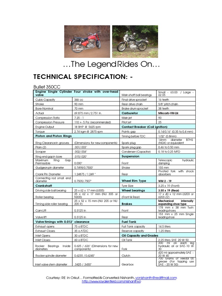 Bullet Maintenance Manual | PDF | Piston | Clutch