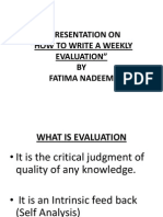 A Presentation on Evaluation