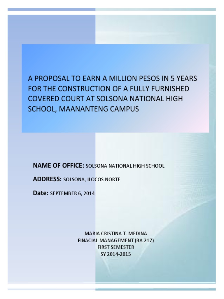 Proposal for Covered Court at Solsona High | PDF | Public Sphere ...