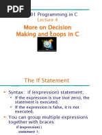 More On Decision Making and Loops in C