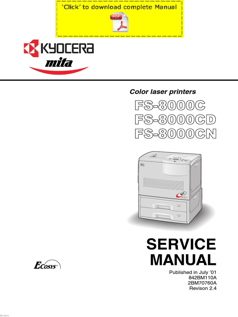 KYOCERA FS-8000C Service Manual Pages | Printer (Computing) | Manufactured  Goods