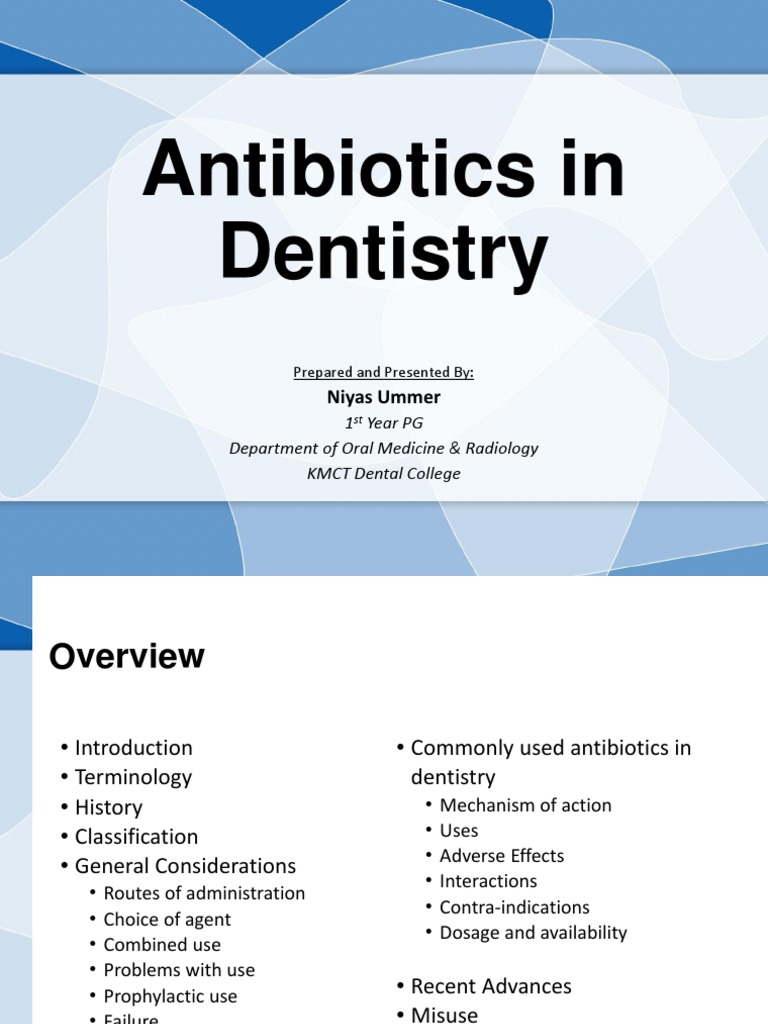 Antibiotics in Dentistry | PDF