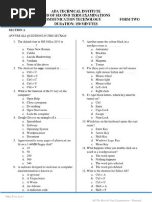 Sample ICT Question Ghana.docx