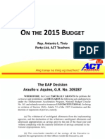 2015 Budget as presented by Rep Antonio Tinio