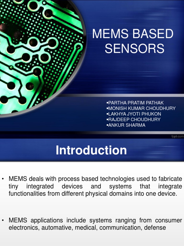 Mems PPT and Basic Idea | PDF | Sensor | Accelerometer