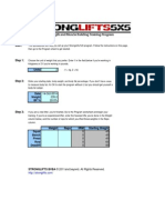 Stronglifts 5x5 Spreadsheet Tracker