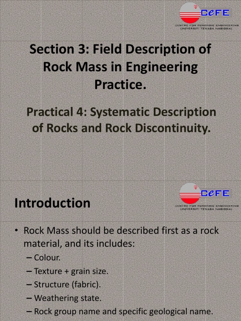 Rock Mass Description in Engineering | PDF | Geology | Earth Sciences