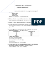 Lista de exercícios de engenharia de reservatório